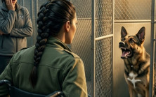Tekerlekli sandalyedeki genç kız barınağa gelip en tehlikeli köpeği sahiplenmek istedi